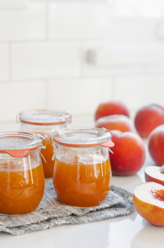 Easy Peach Jam Recipe made without pectin!