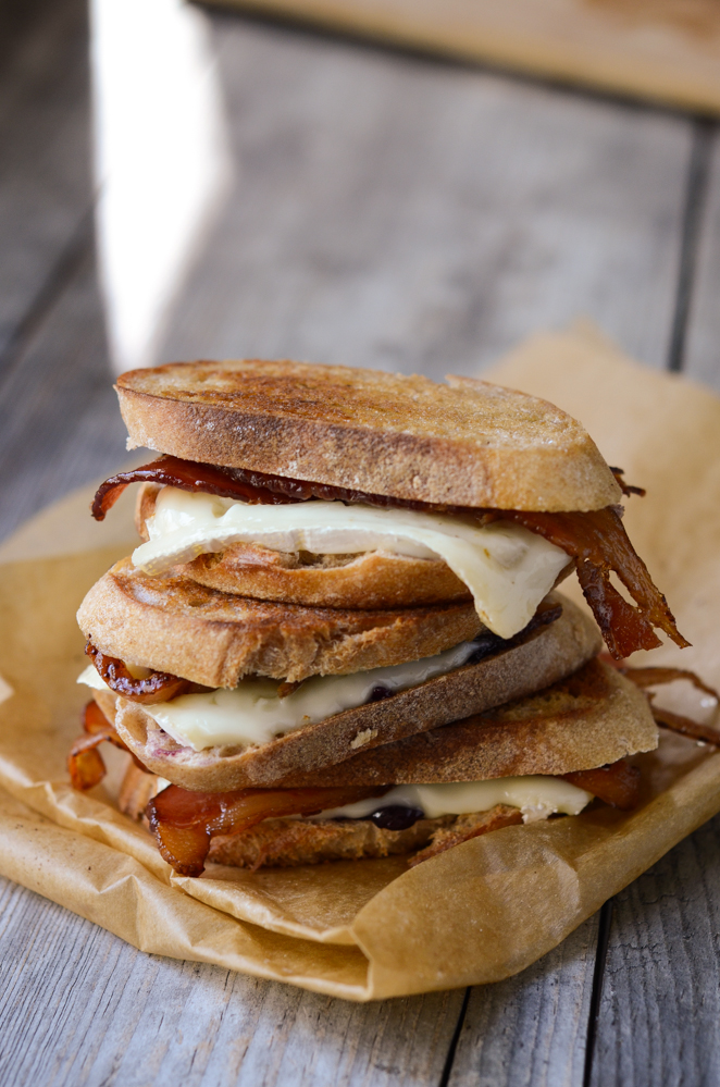 Bacon and Brie Grilled Cheese with Jam Buttered Side Up