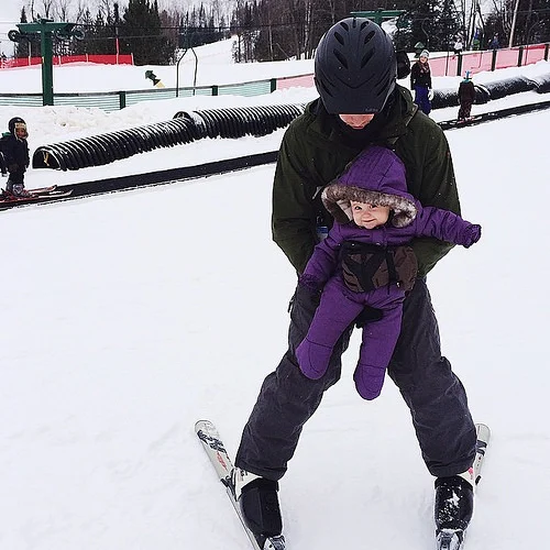 Helen enjoyed her first time "skiing."