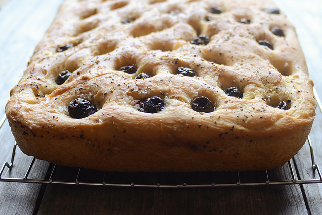 Roasted Garlic and Olive Focaccia