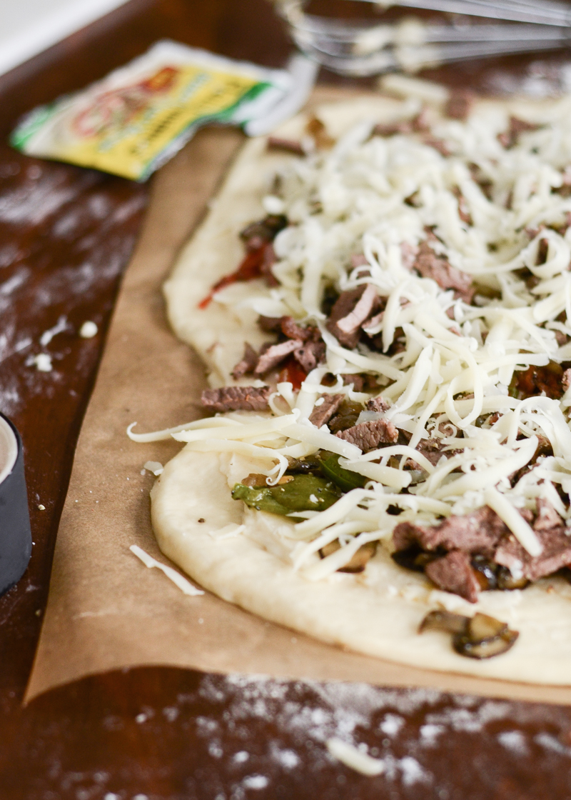 Philly Cheese Steak Pizza | Buttered Side Up