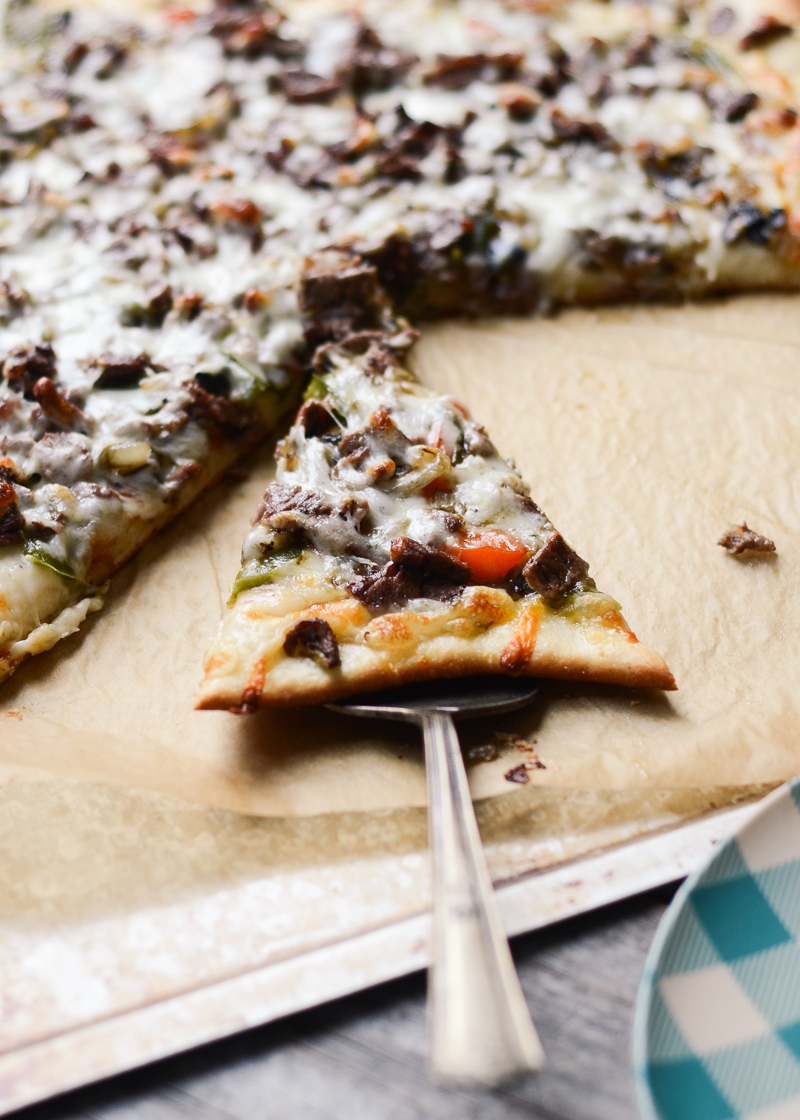 Philly Cheese Steak Pizza | Buttered Side Up