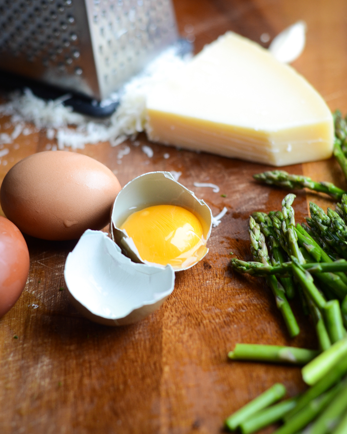 Cream Leek, Asparagus, and Bacon Pasta | Buttered Side Up