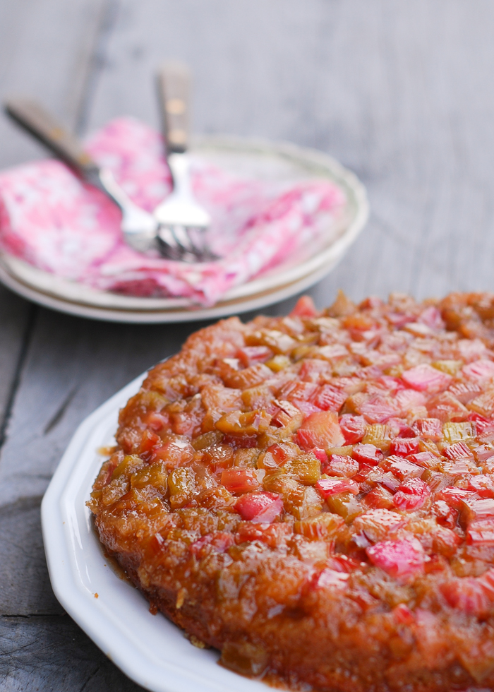 Rhubarb Upside Down Cake | Buttered Side Up