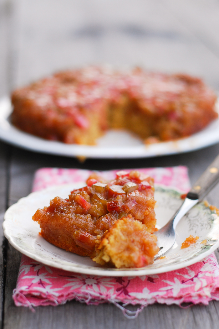 Rhubarb Upside Down Cake | Buttered Side Up