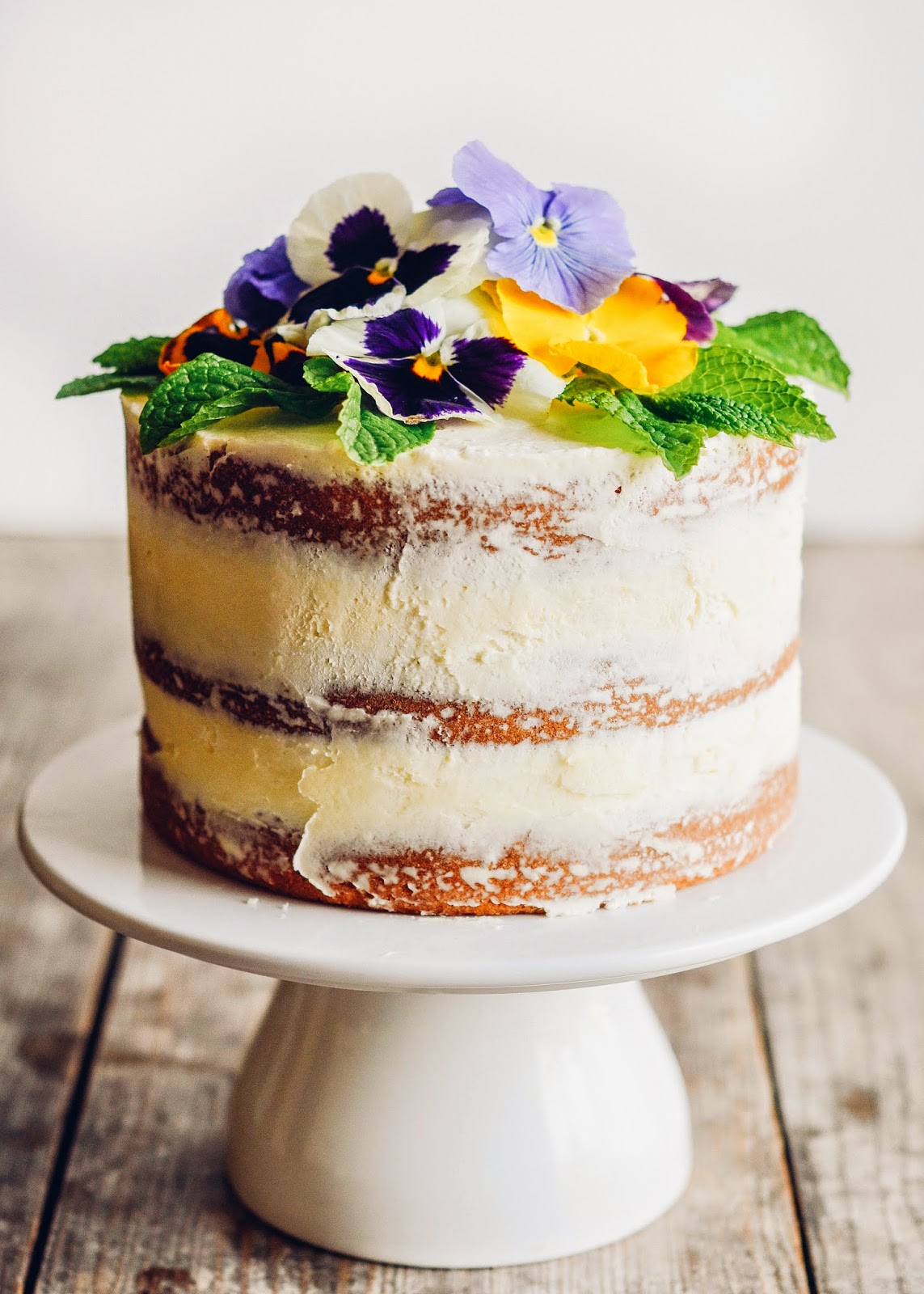 Triple Lemon Naked Layer Cake with Edible Flowers - Buttered Side Up