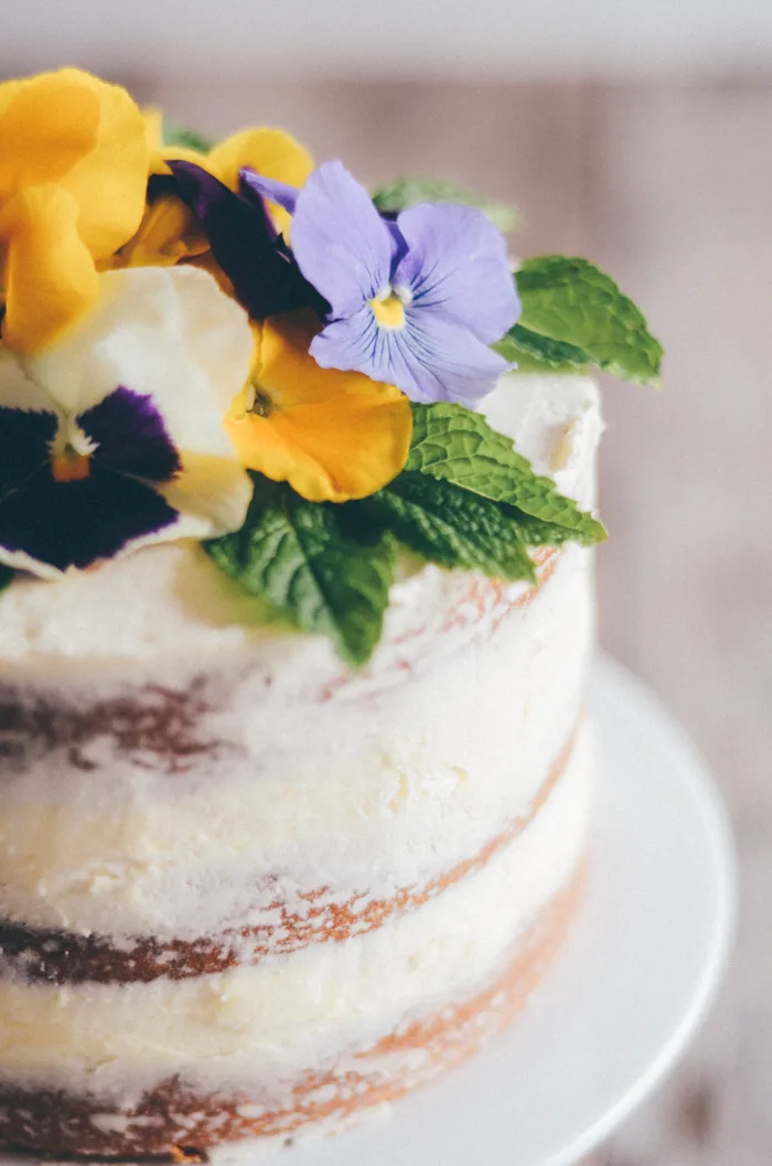 Triple Lemon Naked Layer Cake with Edible Flowers - Buttered Side Up