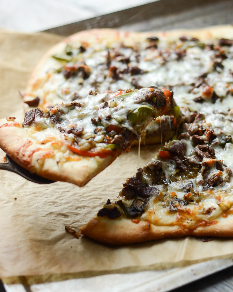 Philly Cheese Steak Pizza | Buttered Side Up