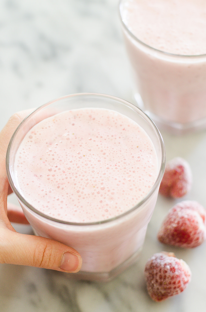 Strawberry Protein Smoothie | Buttered Side Up