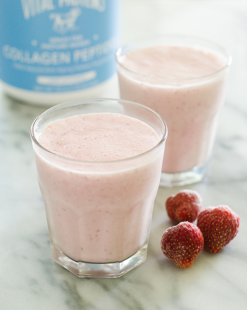 Strawberry Protein Smoothie | Buttered Side Up