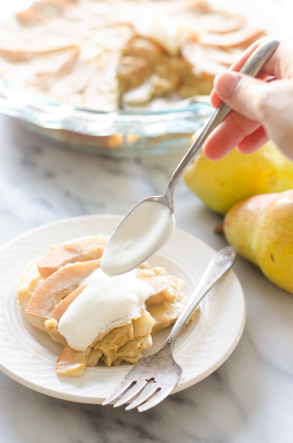 Einkorn Pear Custard Pie