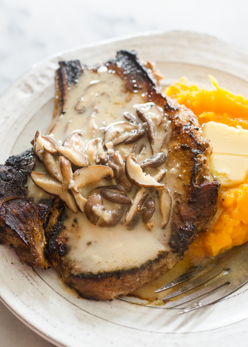 Butcher Box Review Meal 12 - Pork Chops with Creamy Shiitake Gravy