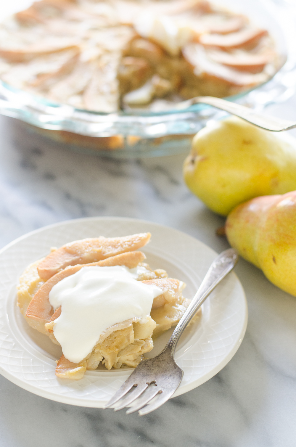 Einkorn Pear Custard Pie