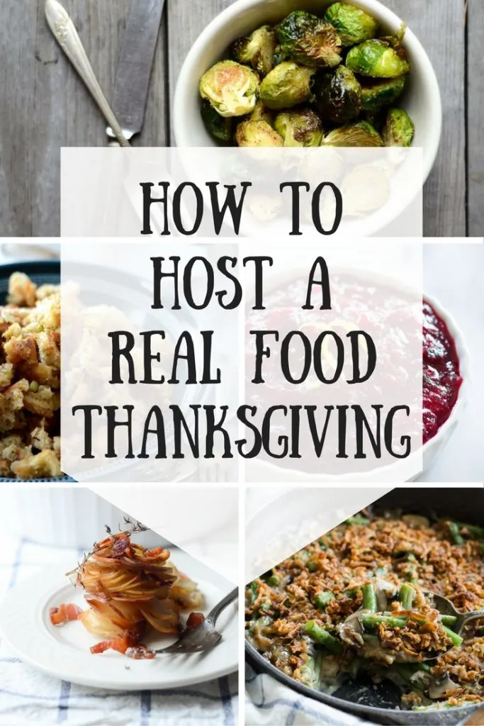 A photo collage showing different Thanksgiving recipes made from scratch.