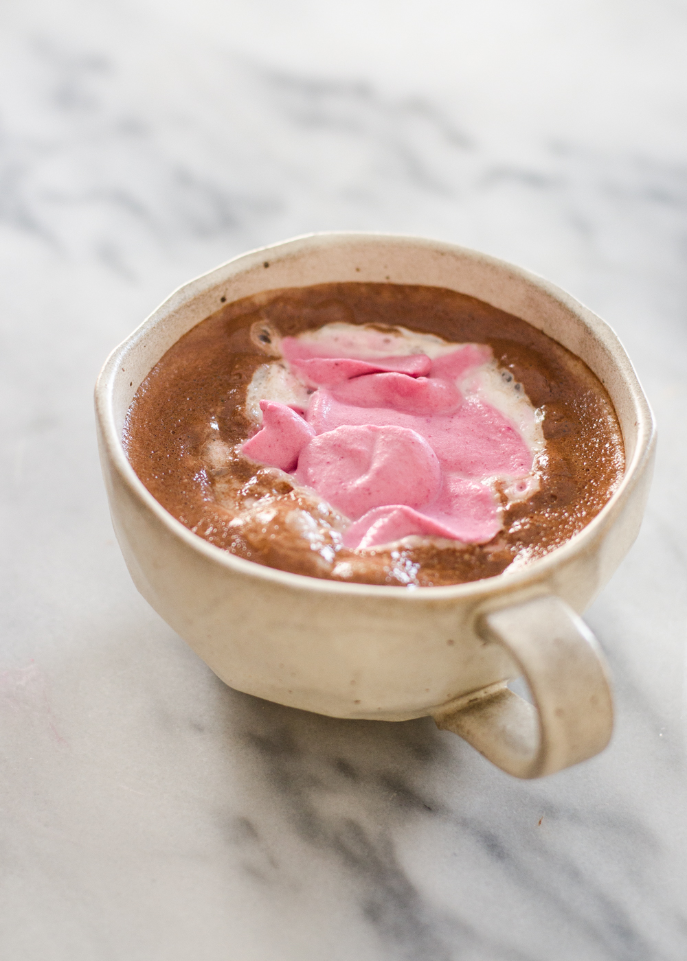 Homemade Hot Cocoa + Pink Whipped Cream