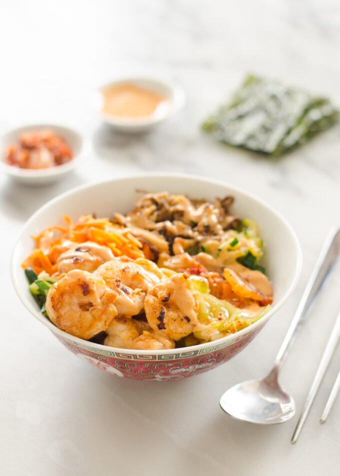 Spicy Korean Shrimp Rice Bowl Recipe