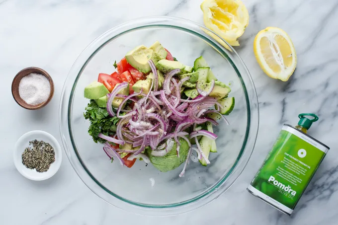 Healthy Avocado, Cucumber, and Tomato Salad