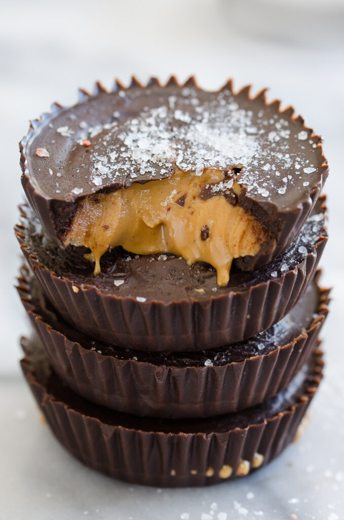 Homemade Peanut Butter Cups - Dark Chocolate and Healthy!