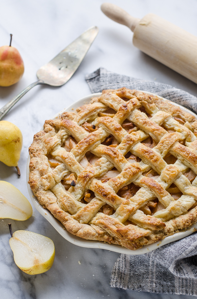 Spiced Pear Pie with Sourdough Crust