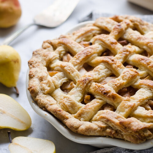 Spiced Pear Pie Recipe for Fall or Thanksgiving Buttered Side Up