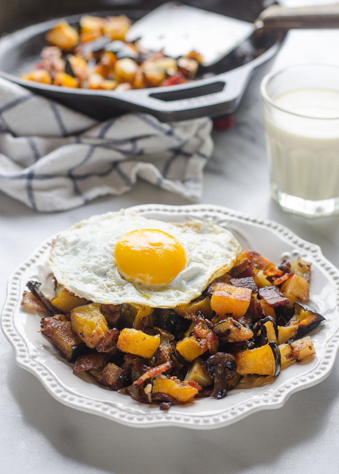 Roasted Squash and Bacon Hash - and easy, healthy, and delicious breakfast idea!