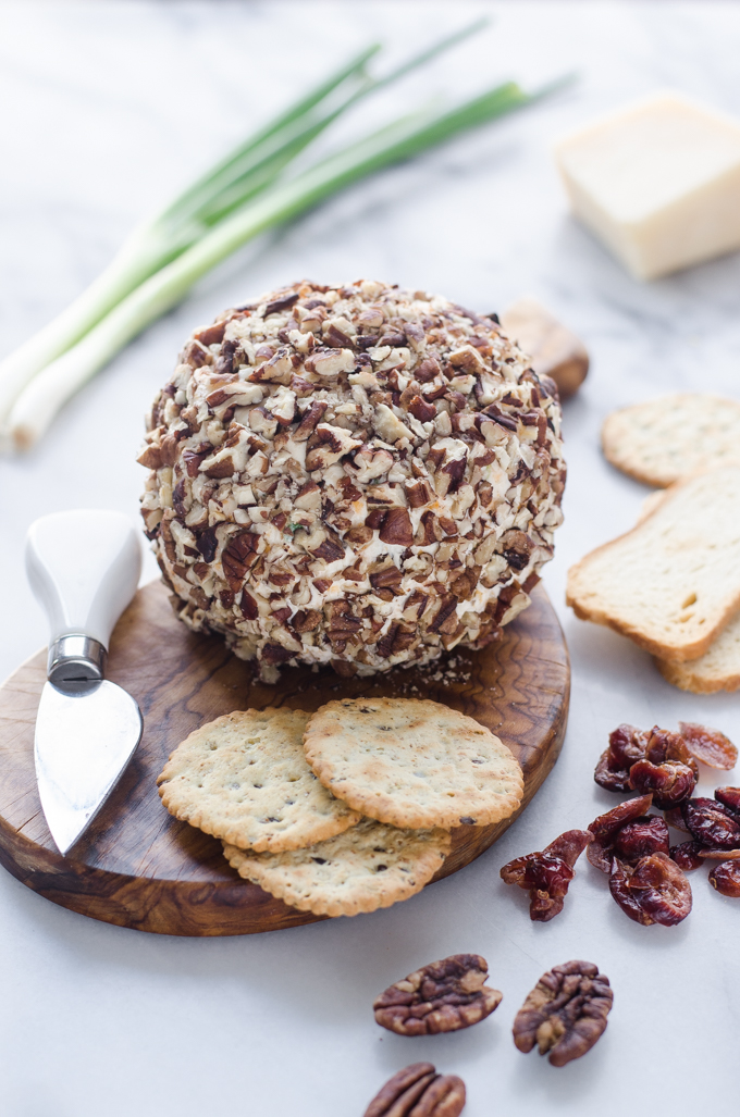 Healthy Cranberry Pecan Cheeseball Recipe - Gluten Free and all-natural!