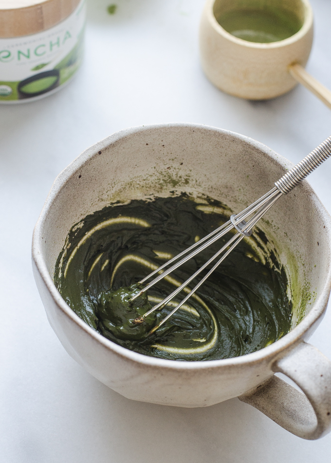 Whisking it together into a paste.