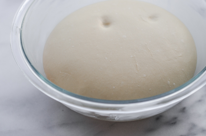 The risen dough.