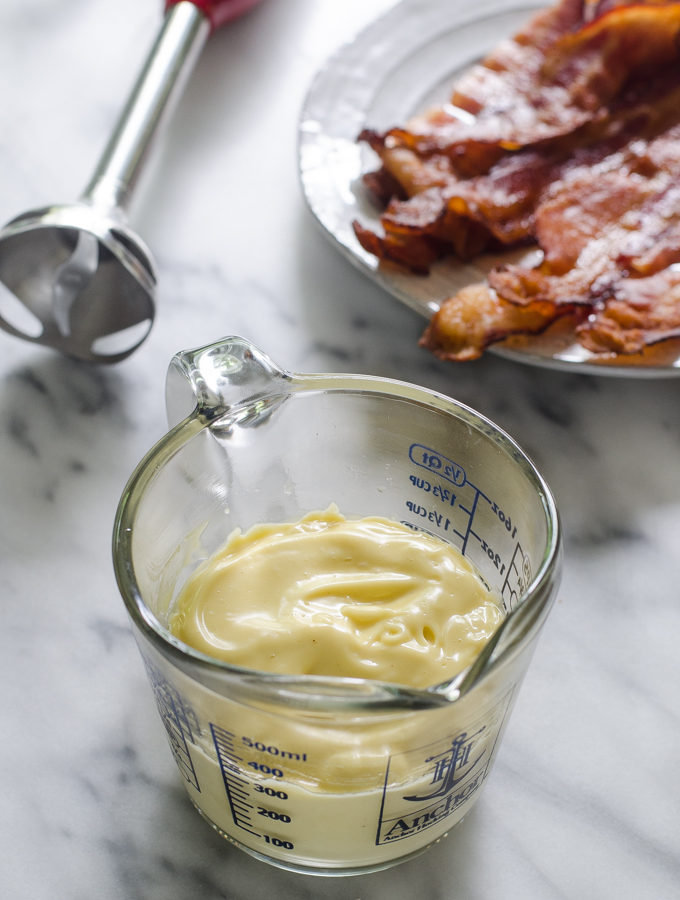 This mayonnaise recipe uses bacon grease and it's so full of flavor!
