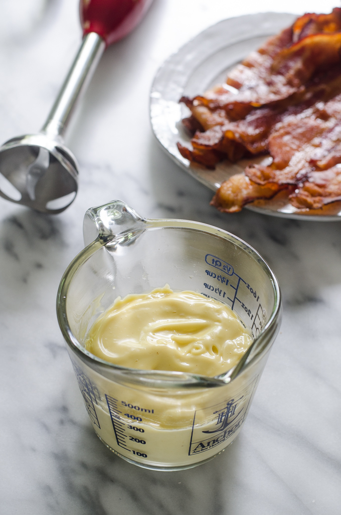 This mayonnaise recipe uses bacon grease and it's so full of flavor!