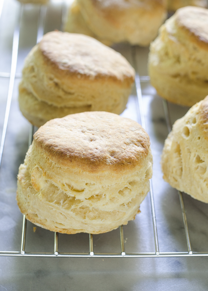 Finished shortcakes cooling.