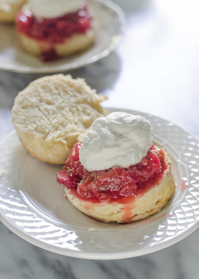 Shortcake Recipe with Sourdough Biscuits and Strawberry Rhubarb Compote