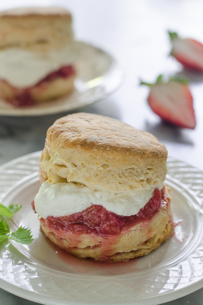 Shortcake Recipe with Sourdough Biscuits and Strawberry Rhubarb Compote