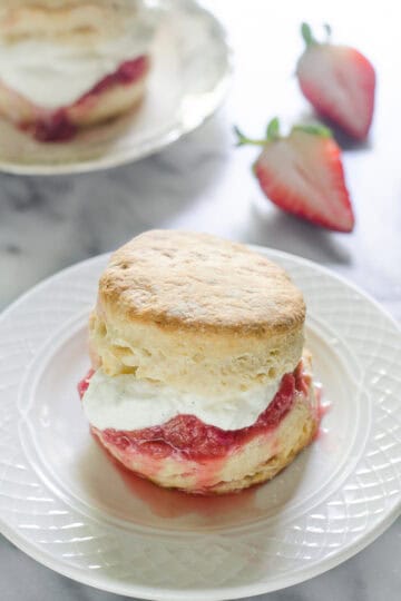 Shortcake Recipe with Sourdough Biscuits and Strawberry Rhubarb Compote