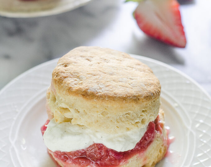 Shortcake Recipe with Sourdough Biscuits and Strawberry Rhubarb Compote