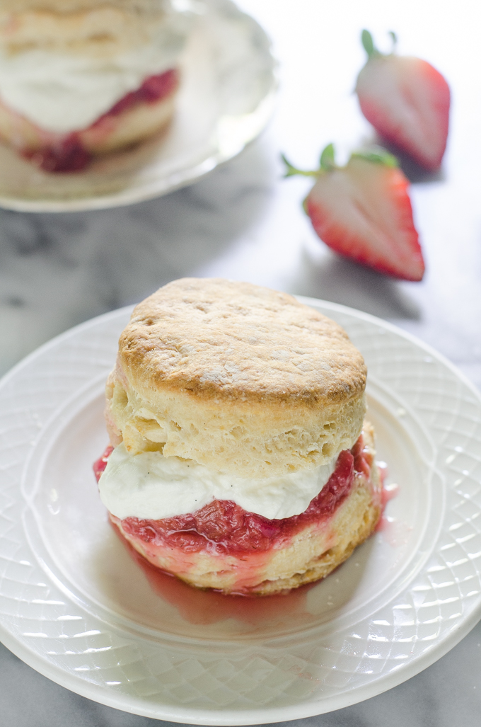 Shortcake Recipe with Sourdough Biscuits and Strawberry Rhubarb Compote