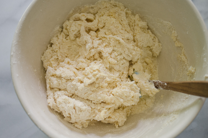 Rough dough in bowl