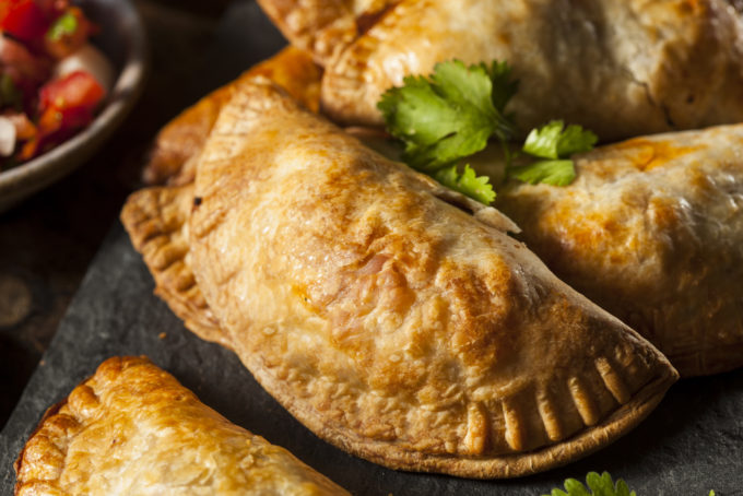 Close up shot of empanadas