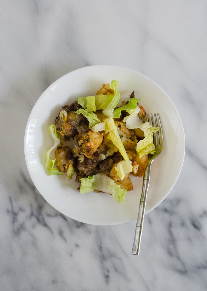 What I Ate Wednesday: leftover cheeseburger totchos.