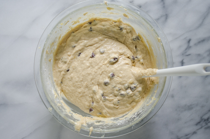 Batter for the sourdough banana bread all mixed up.