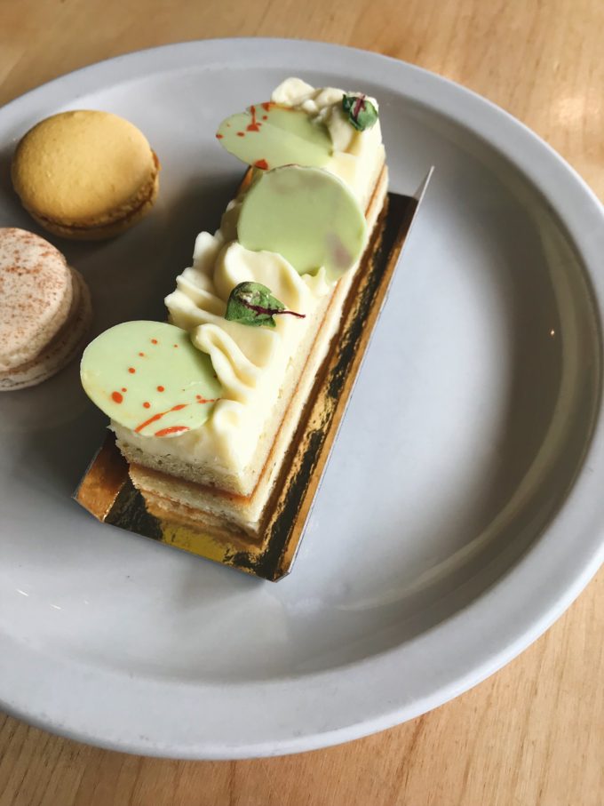 Pistachio cake and macarons at Patisserie 46, Minneapolis MN