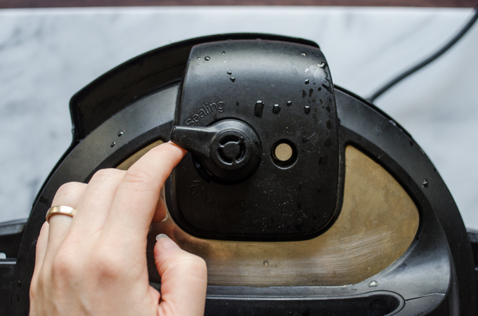 Switching the Instant Pot to sealing.