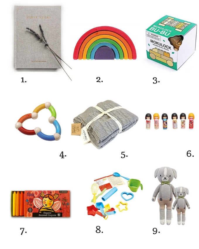 Collage of gifts for children