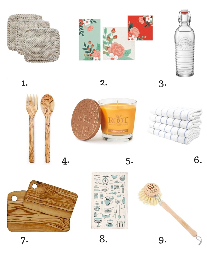 Collage of gift ideas for the hostess