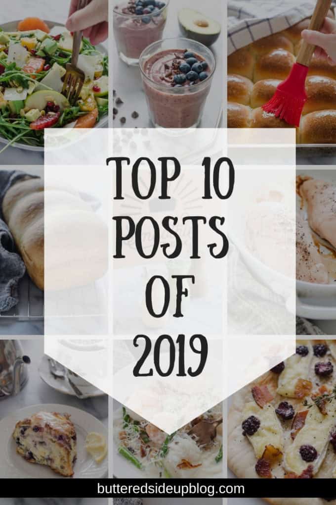 collage photo of the top ten posts of 2019 on Buttered Side Up.