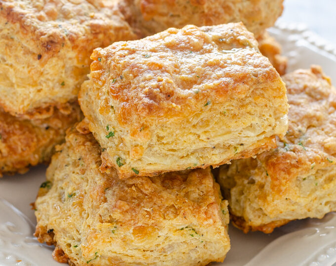 A plate of cheddar biscuits.