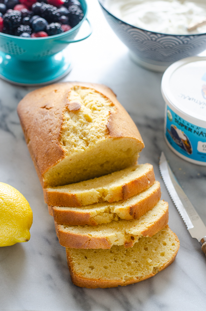 Sour Cream Pound Cake Loaf with Lemon Buttered Side Up