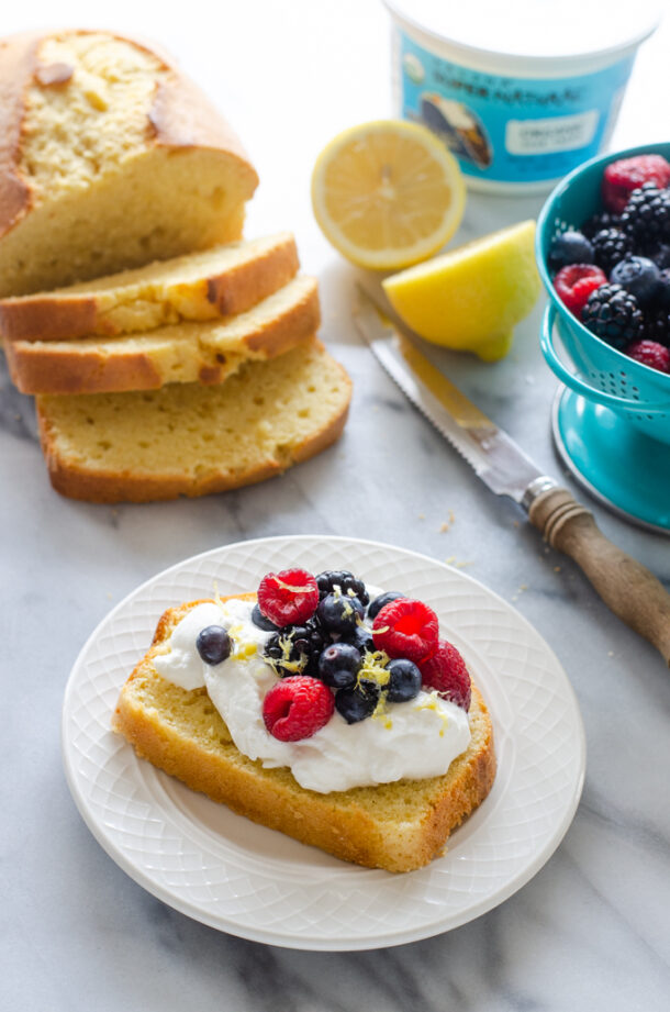 Sour Cream Pound Cake Loaf with Lemon Buttered Side Up