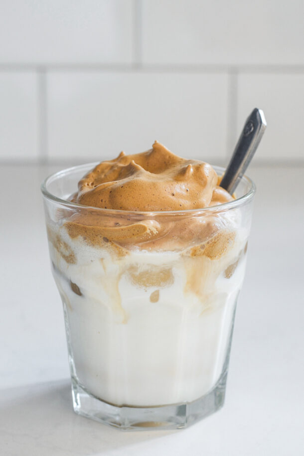 Healthy Dalgona Coffee with Honey Buttered Side Up