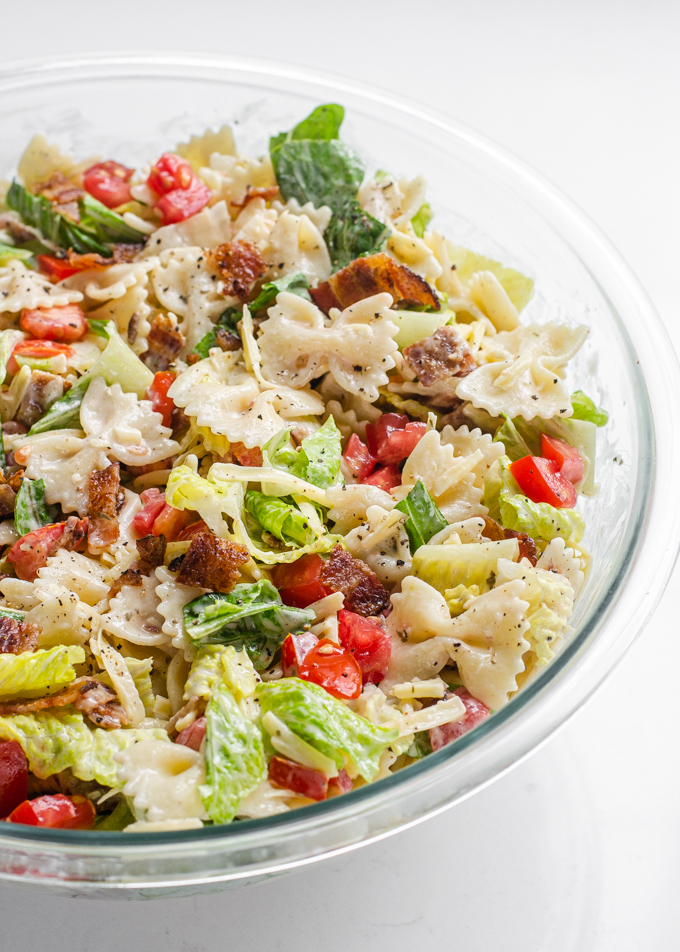 BLT Bowtie Pasta Salad Recipe - Buttered Side Up